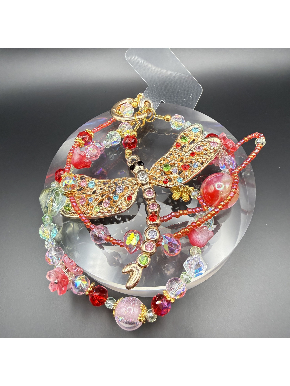 Candy+Clover Coral Dragonfly Bag Purse Phone Charm Chain Strap